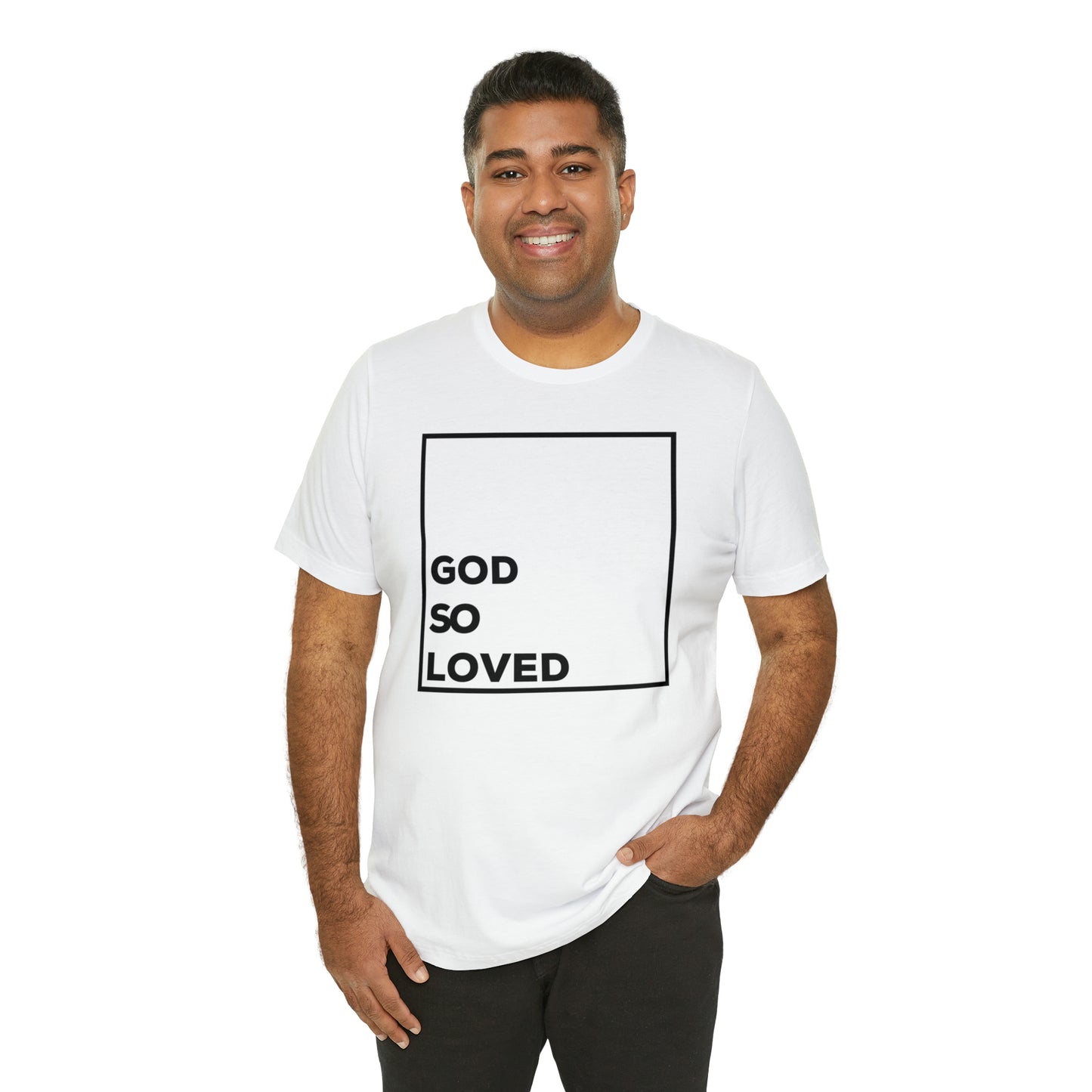 GOD SO LOVED-White-Unisex Jersey Short Sleeve Tee